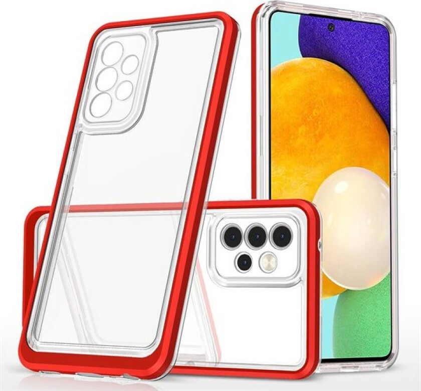 Gjennomsiktig 3-i-1-etui for Samsung Galaxy A13 5G Frame Gel Cover Red