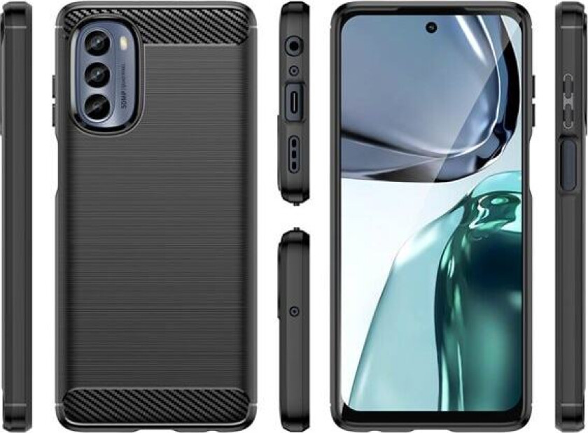 Carbon Case for Motorola Moto G62 5G fleksibel silikon karbon deksel svart