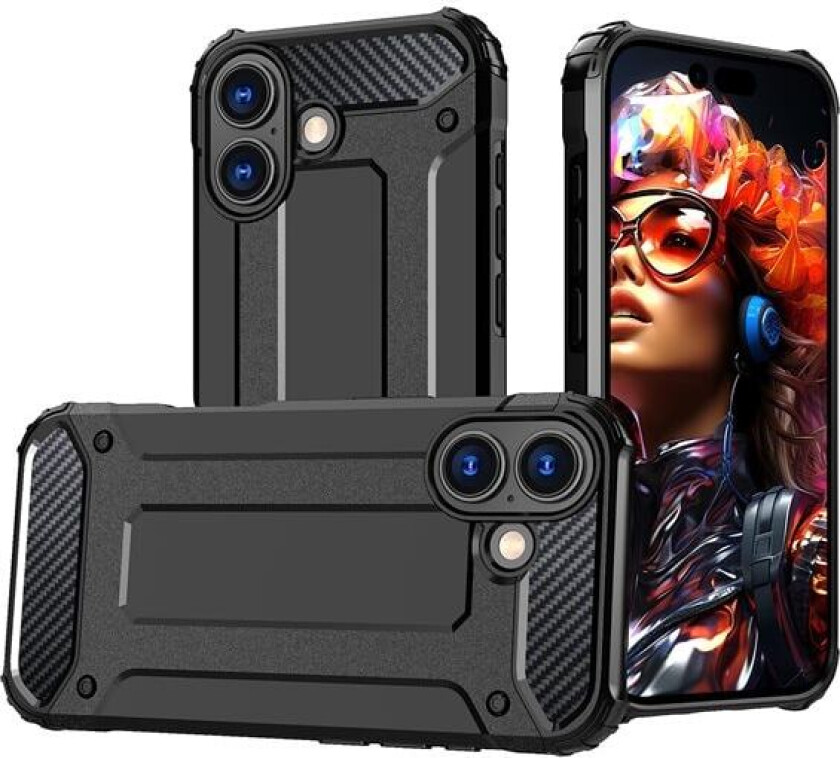Hybrid Armor-etui for iPhone 17 - svart