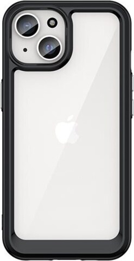 Forsterket etui med fleksibel ramme for iPhone 15 Plus Outer Space - svart