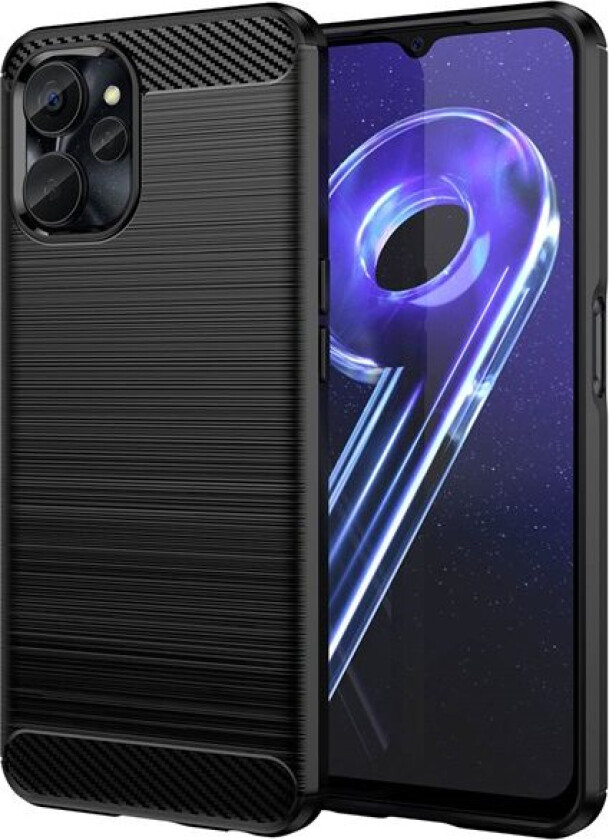 Karbonetui for Realme 10 5G / Realme 9i 5G Fleksibelt karbondeksel i silikon, svart