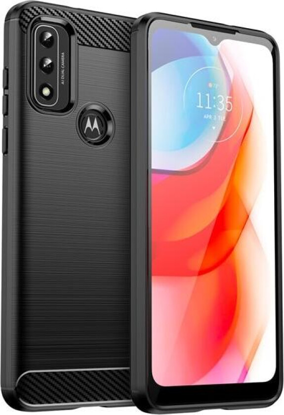 Carbon Case Fleksibelt dekselhylse Motorola Moto G Play 2022 svart