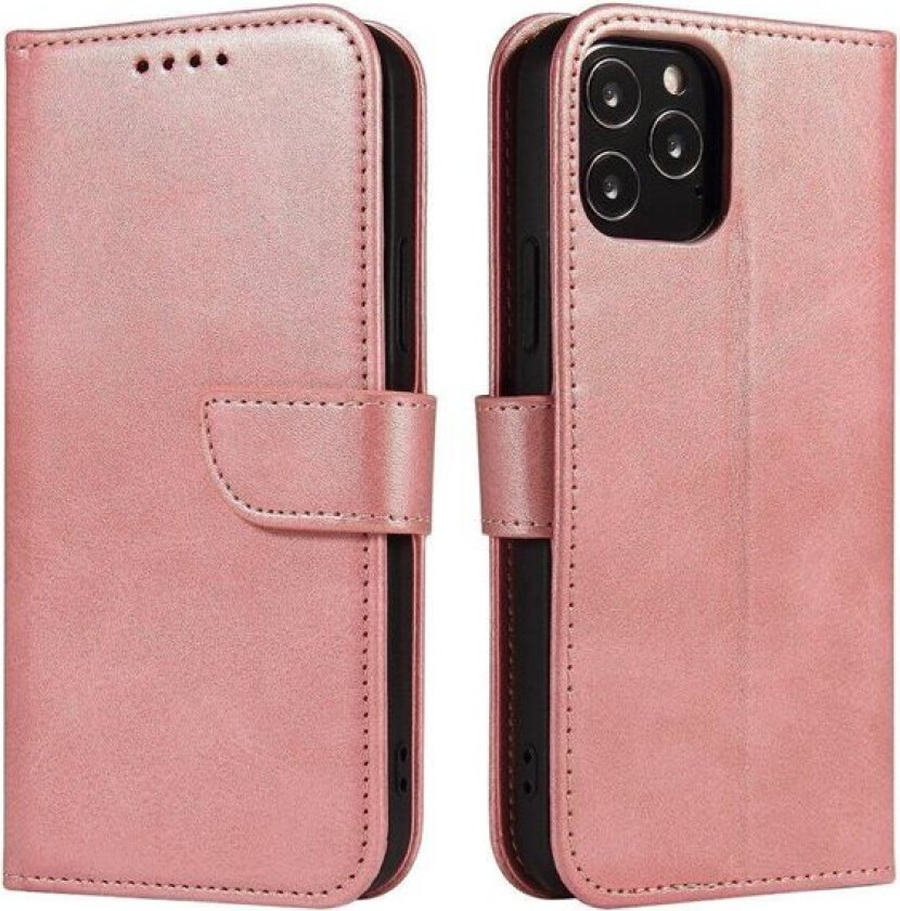 Magnet Case elegant deksel med klaff og stativfunksjon for Samsung Galaxy A73 rosa