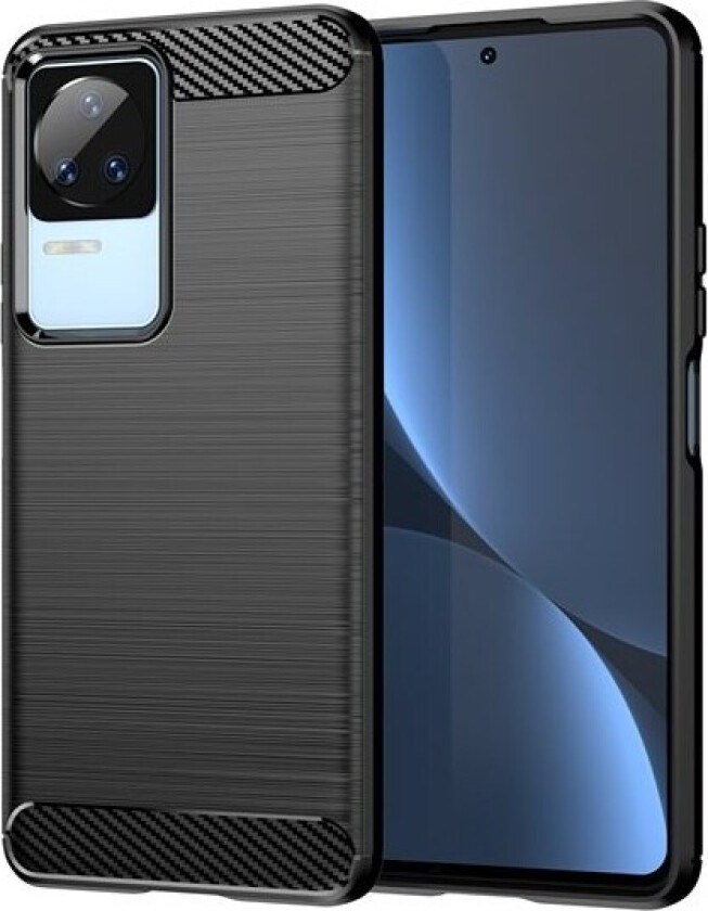 Karbonveske for Xiaomi Poco F4 5G fleksibelt silikon karbon deksel svart