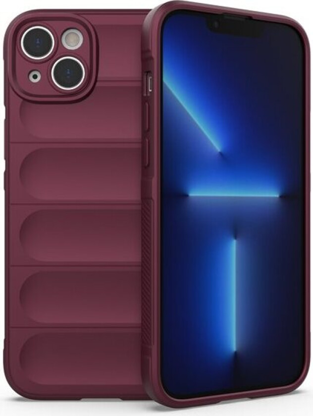 Magic Shield Case-etui for iPhone 14 Plus elastisk panseretui i burgunder