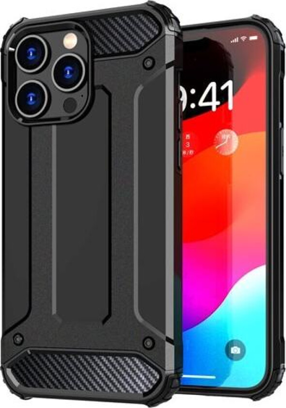 iPhone 15 Pro Hybrid Armor-etui - svart
