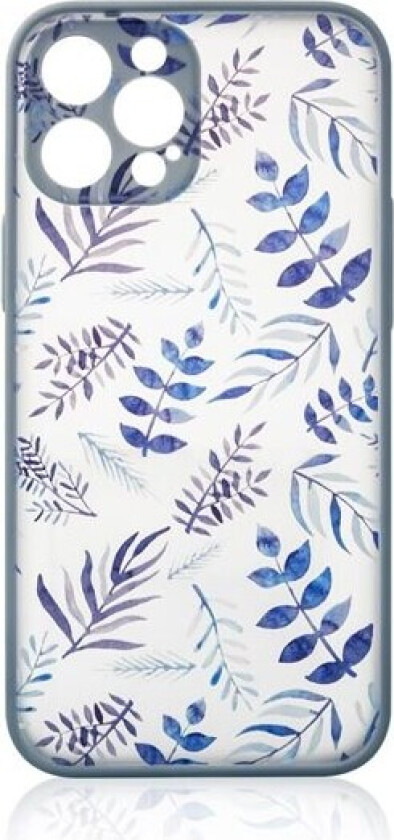 Designveske for iPhone 12 Pro Max blomstertaske mørkeblå