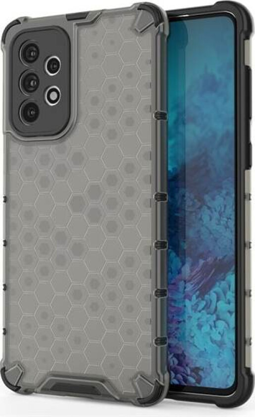 Honeycomb-etui pansrede deksel med en gelramme for Samsung Galaxy A73 svart