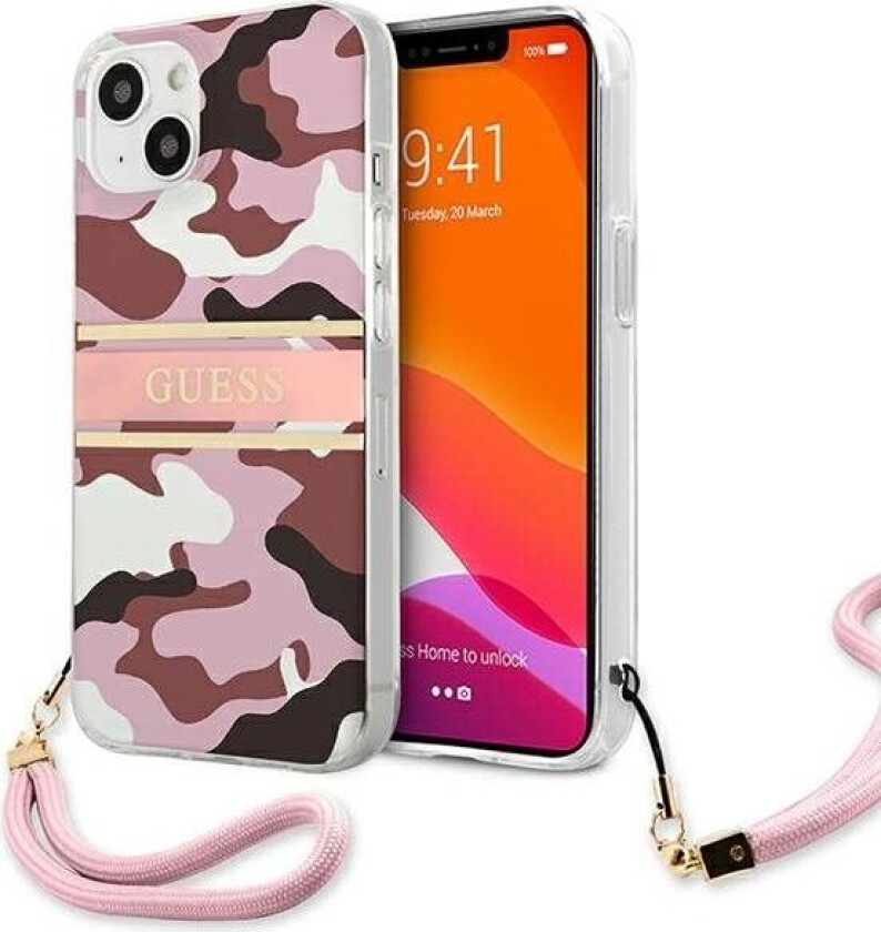 GUHCP13SKCABPI iPhone 13 mini 5,4" rosa/rosa hardcase Camo Strap Collection