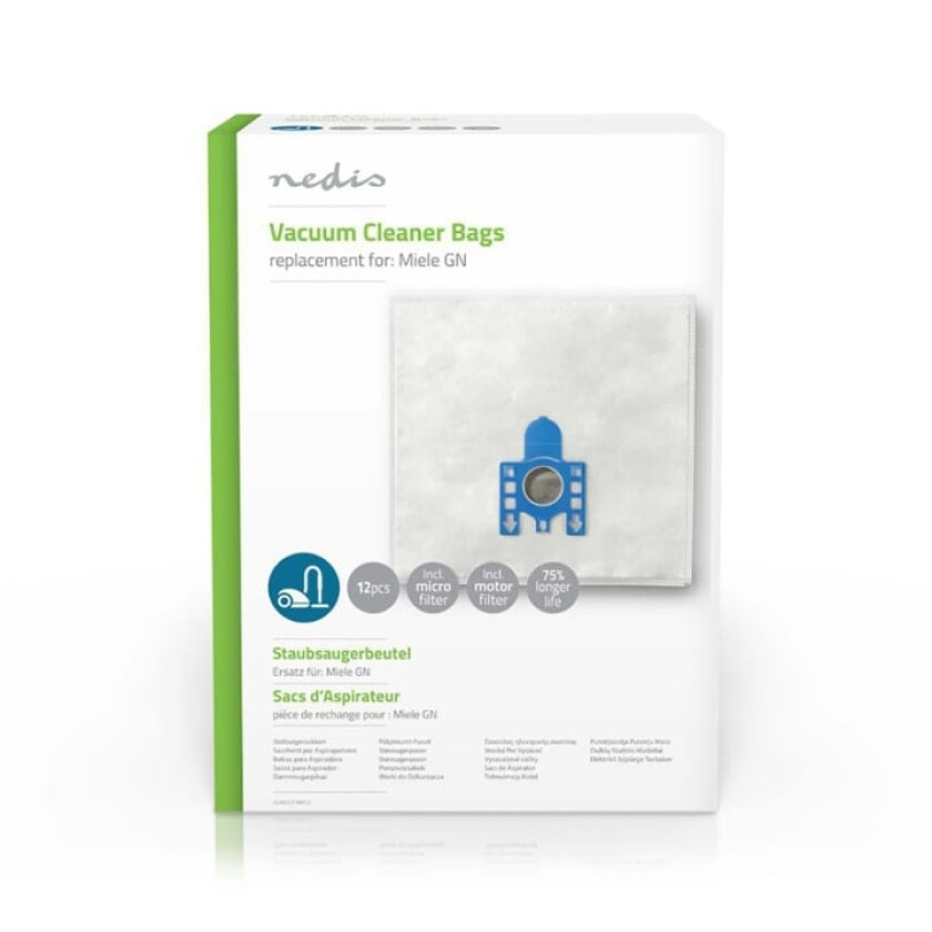 Støvsugepose-   12 stk.   Syntetisk   Mest solgt for: Miele   Hvit