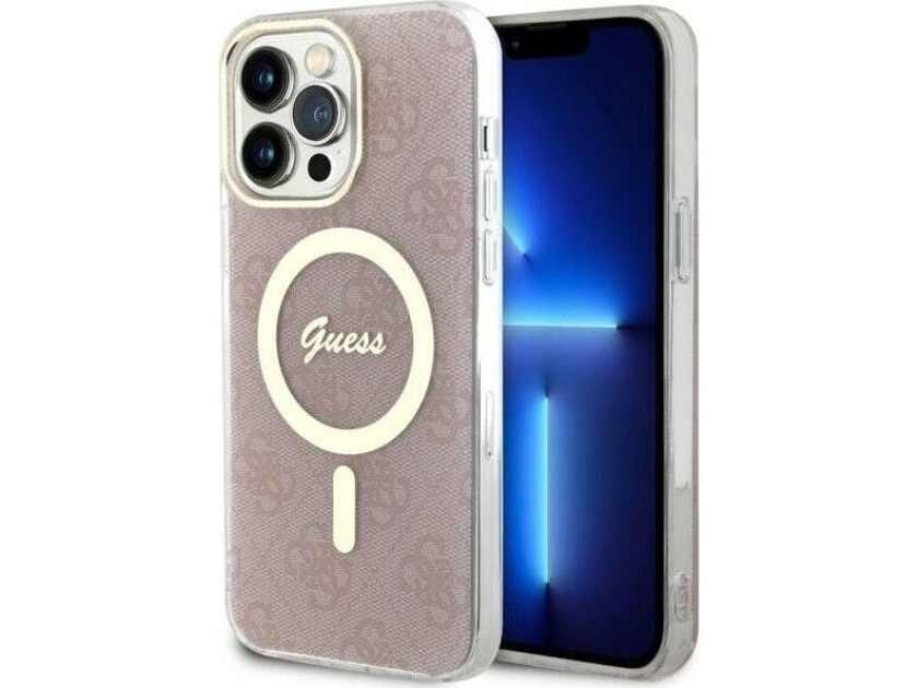 Guess case for iPhone 14 Pro Max 6,7" GUHMP14XH4STP pink hardcase Magsafe IML 4G