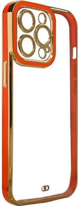 Moteveske for iPhone 13 Pro Max Gold Frame Gel Cover Red