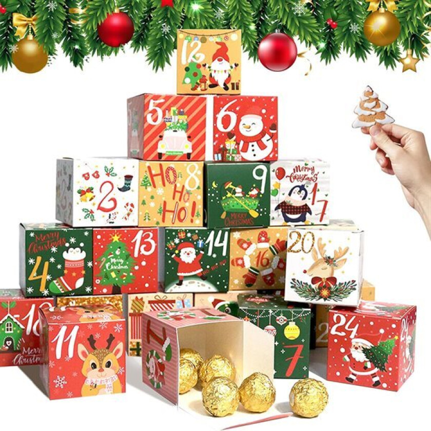 Adventskalender - 24 nummererte bokser