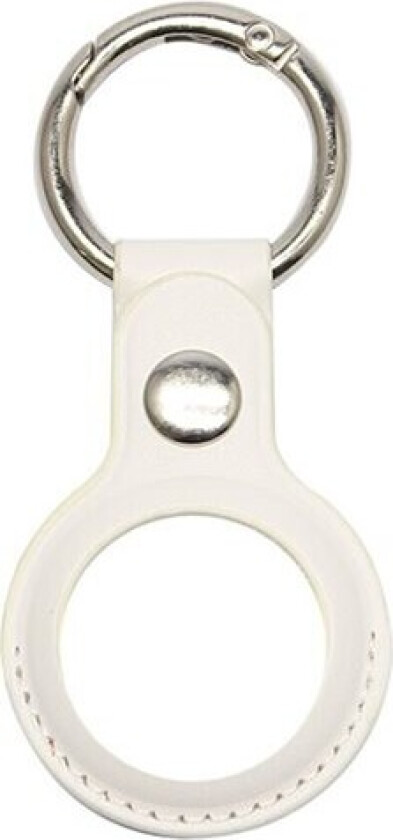 AirTag-holder i kunstskinn med nøkkelring - Hvit