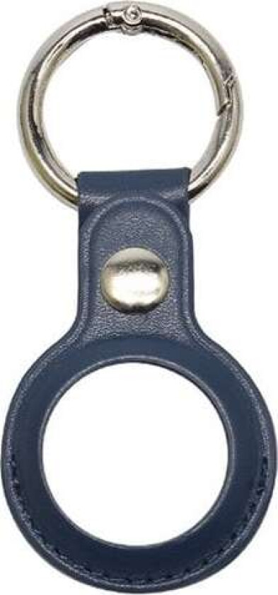 AirTag-holder i kunstskinn med nøkkelring - Blå