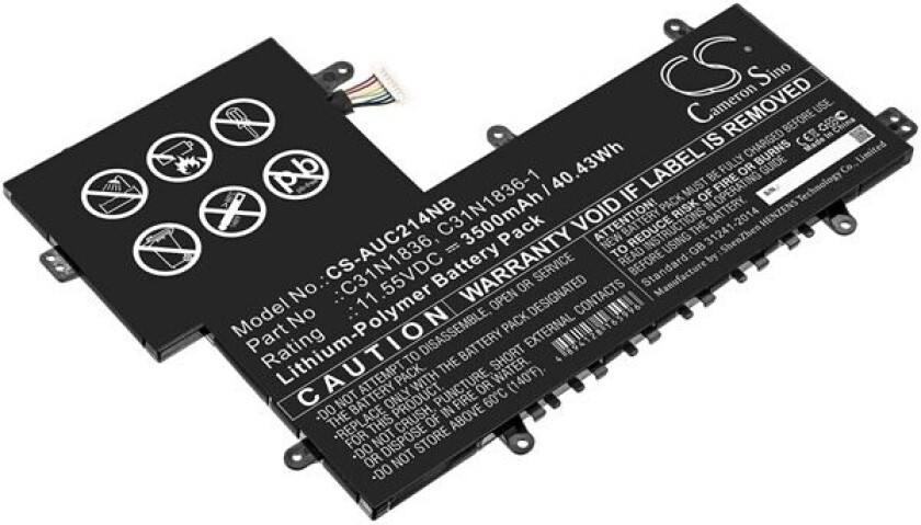 Batteri til bærbar PC for Asus C204MA-GJ0003, Chromebook C204MA-BU1430 og andre.