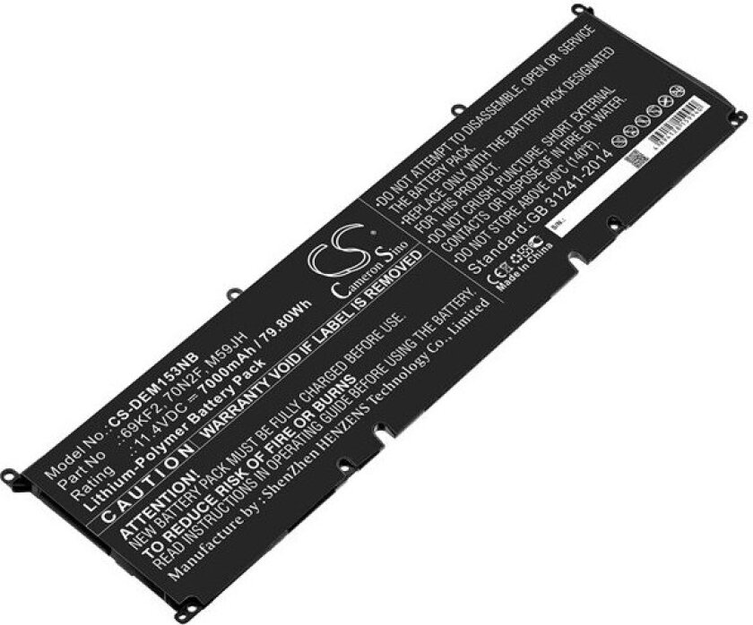 Batteri til bærbar PC for DELL Alienware M15 R3, Alienware M15 R3 P87F og andre.