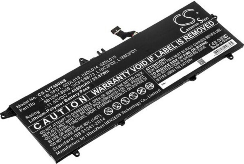 Batteri til bærbar PC for Lenovo ThinkPad T490s (20NX0015CD) og andre.