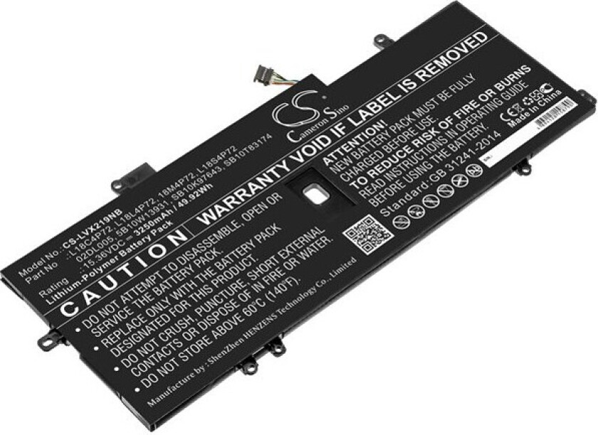 Batteri til bærbar PC for Lenovo ThinkPad X1 Carbon 2019 og andre.