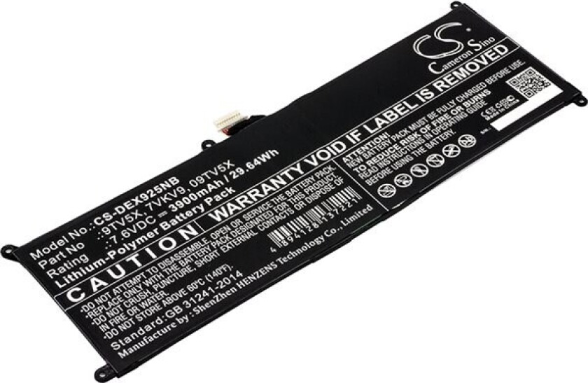 Batteri til bærbar PC for DELL XPS 12 9250, Latitude 12 7275 og andre.
