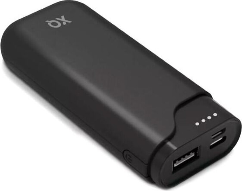 Freenet Powerbank 5000mAh med USB og USB-C - Svart