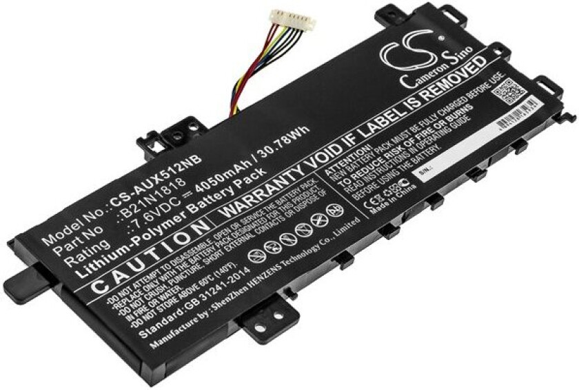 Batteri til bærbar PC for Asus X512da-ej040t, VivoBook 17 F712FA-AU814 og andre.