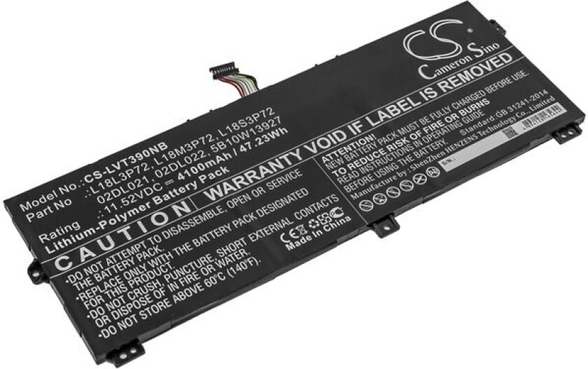 Batteri til bærbar PC for Lenovo X390 Yoga (05CD), ThinkPad X390 Yoga og andre.