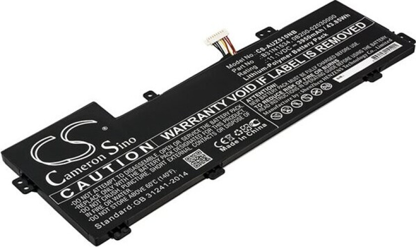 Batteri til bærbar PC for Asus Zenbook UX510UW, UX510UW-1A, UX510UW-RB71 og andre.