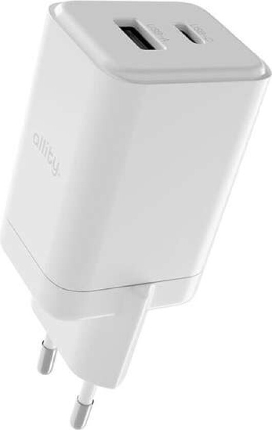 Allity GaN-lader 45W PD QC med USB-C og USB-A