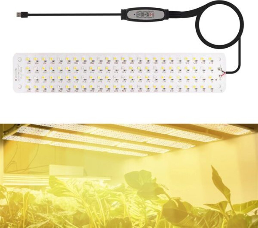 LED Plantelys med 1 panel og 4-trinns dimmer