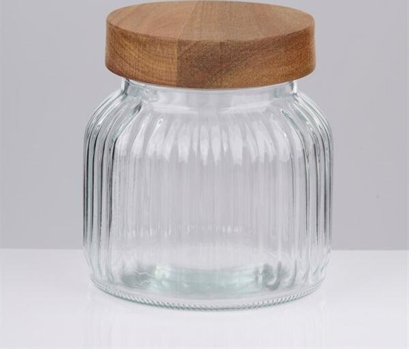 Glasskrukke med trelokk, ca. 700 ml, med lufttett forsegling