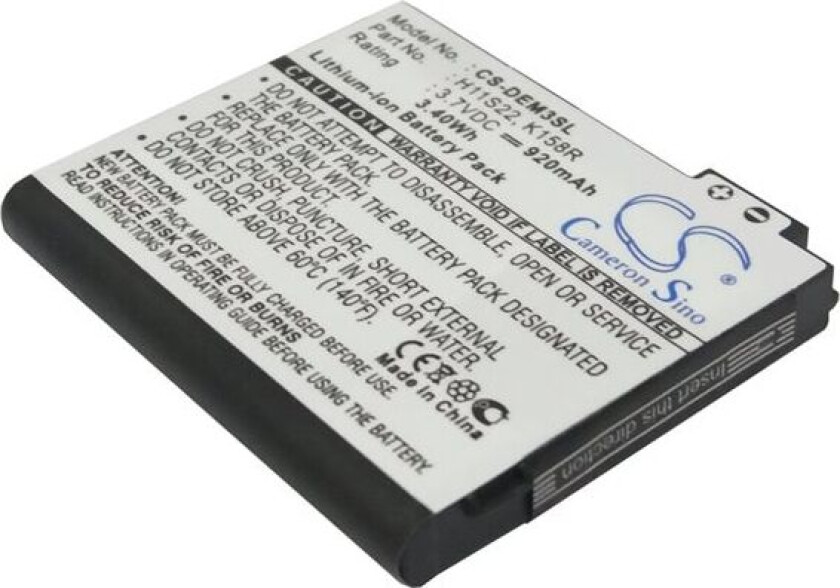 Batteri for SmartPhone, mobil for DELL Mini 3, Mini 3i, Mini 3iX og andre.