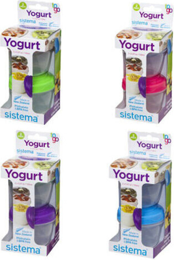 Yoghurt To Go 2-Pack 2x150 ML - Lime, Blå, Lilla - 2 Stk - 150 ml