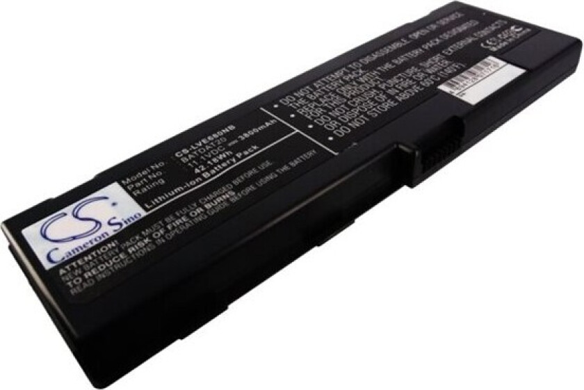 Batteri til bærbar PC for Lenovo A500, E600, E660 og andre.