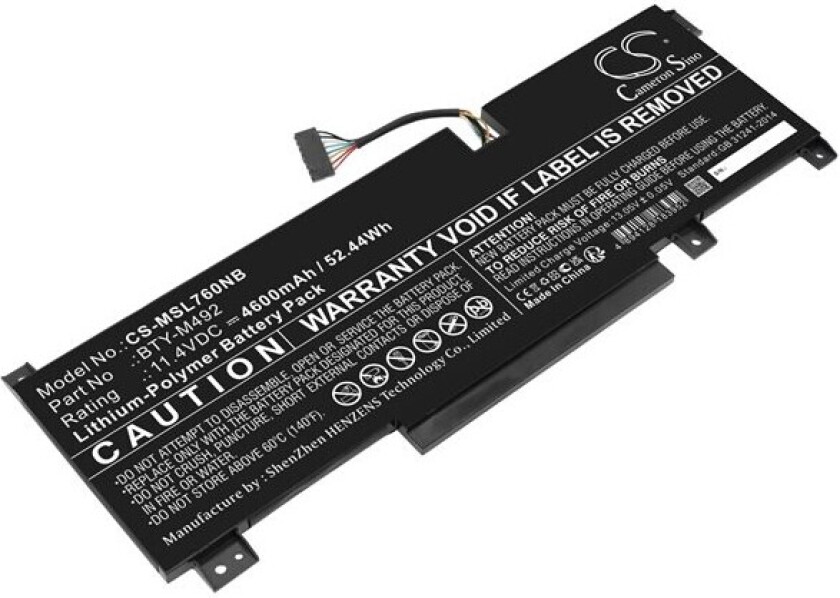 Batteri til bærbar PC for MSI Pulse GL76 11UDK, Katana GF66 11UC-827PH og andre.
