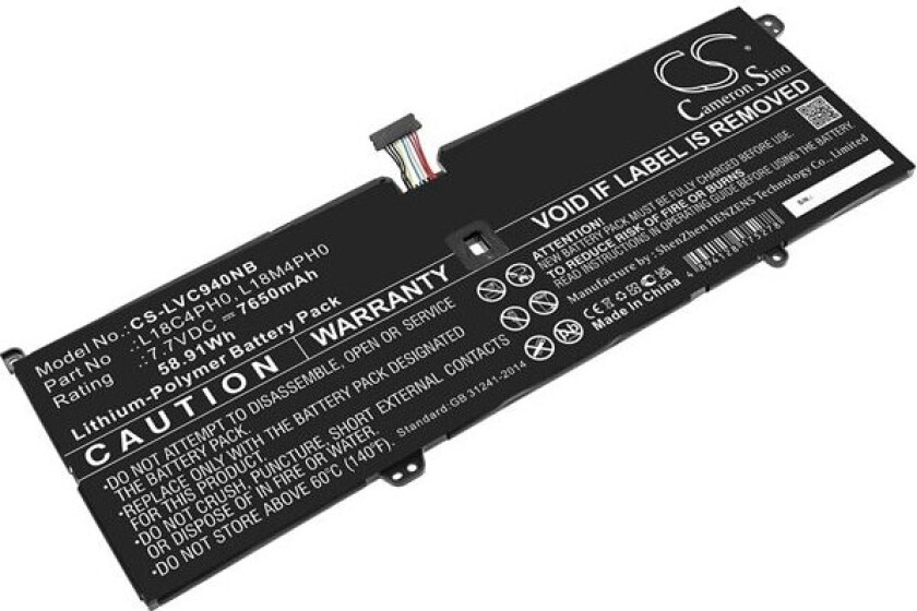 Batteri til bærbar PC for Lenovo Yoga C940-14IIL 81Q90019JP og andre.