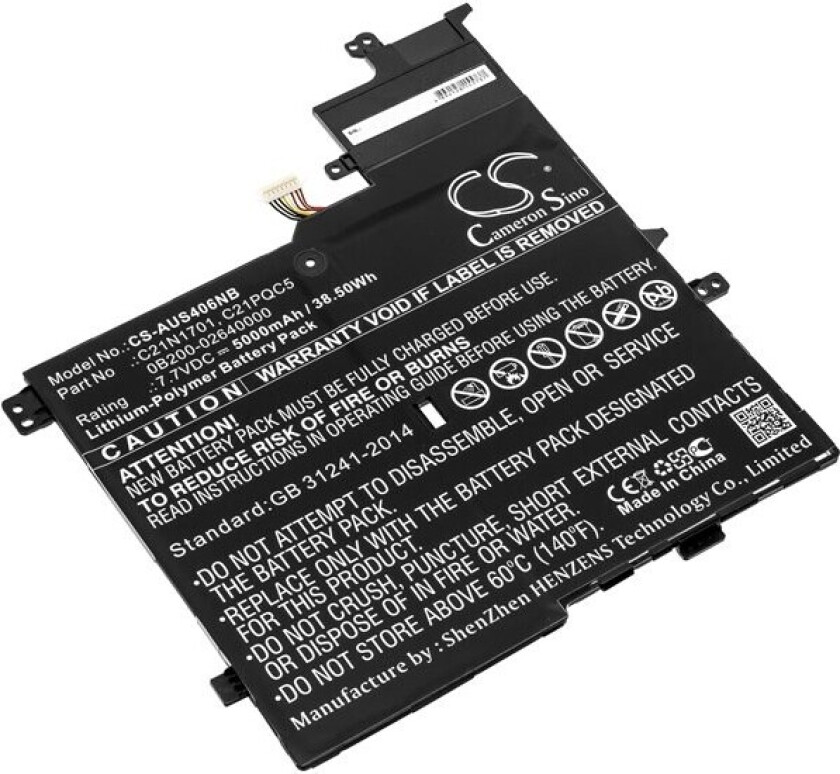 Batteri til bærbar PC for Asus VivoBook S14 S406UA-BV021T, S406UA-BM231T og andre.