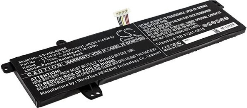 Batteri til bærbar PC for Asus L402BP, VivoBook R417BA-FA160T, E402BA-fa042T og andre.