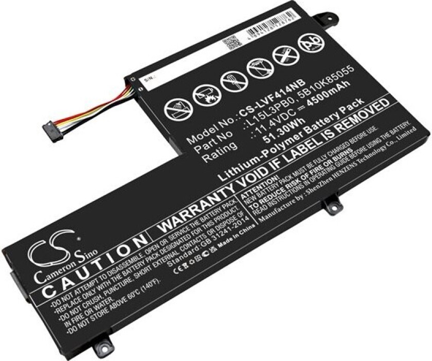 Batteri til bærbar PC for Lenovo Flex 4 1470, Flex 4 1480, 80SA0002US og andre.
