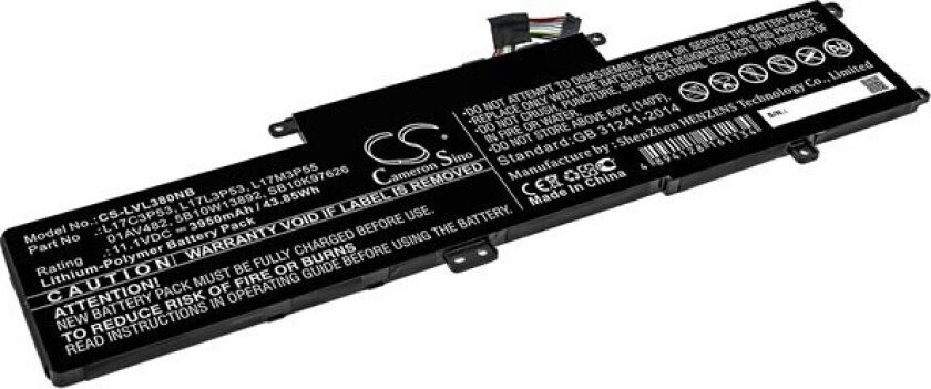 Batteri til bærbar PC for Lenovo Yoga L390, ThinkPad L380 og andre.