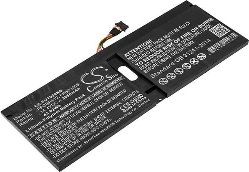 Batteri til bærbar PC for Fujitsu Lifebook U904, U9040M75A1DE, U9040MXPC1DE og andre.
