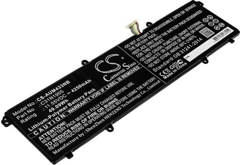 Batteri til bærbar PC for Asus VivoBook S14 S433FA-EB095T og andre.