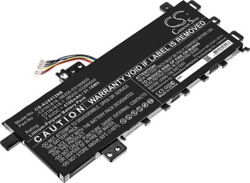 Batteri til bærbar PC for Asus VivoBook 14 X412UA-EK184T og andre.