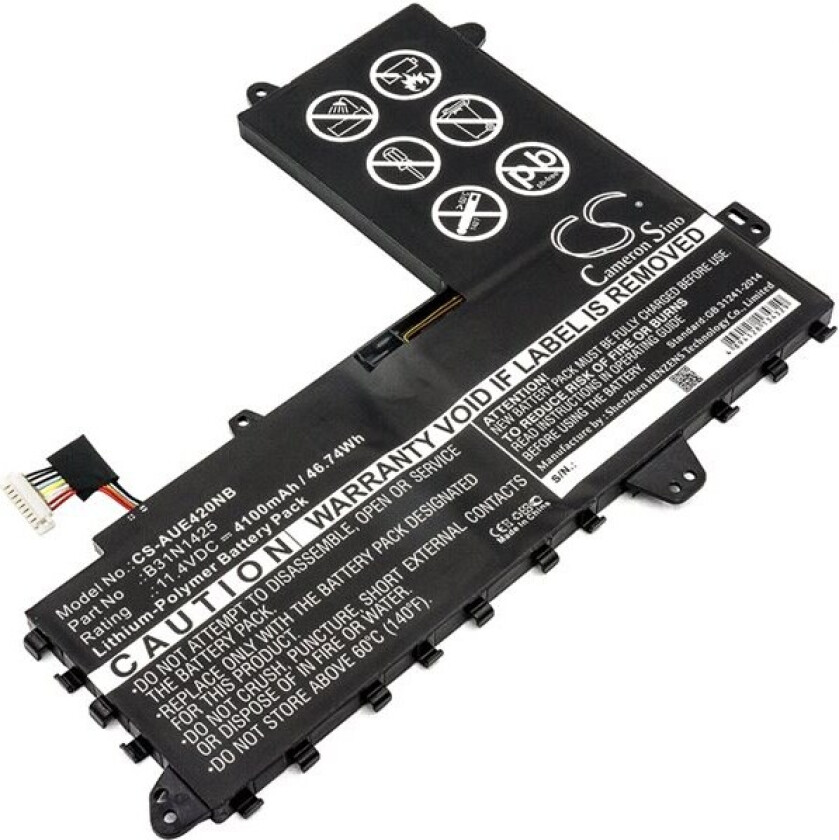 Batteri til bærbar PC for Asus EeeBook E402MA, EeeBook E402MA-WX0018H og andre.