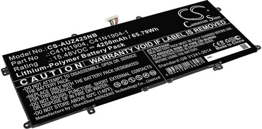 Batteri til bærbar PC for Asus ZenBook 14 UM425IA-R5DRDSB1, X435EA og andre.