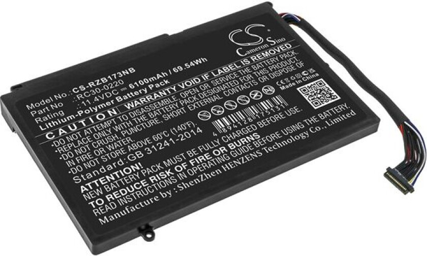 Batteri til bærbar PC for Razer Blade Pro GTX 1060, Blade Pro 17 2019 4k UHD og andre.