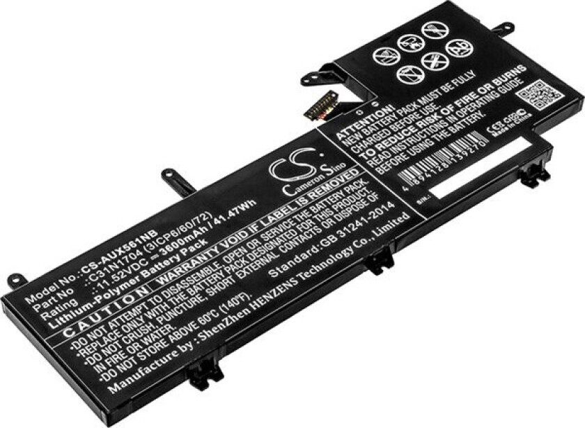 Batteri til bærbar PC for Asus UX561UD, Q535U, Q535UD og andre.