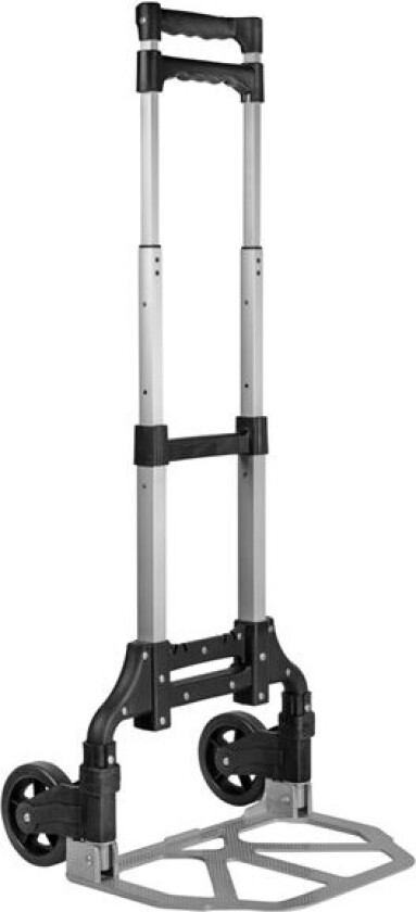 Sammenleggbar Sekketralle i Aluminium – 75 kg Kapasitet, Justerbart Håndtak, 120 mm Hjul