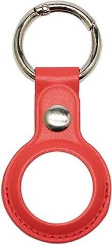 AirTag-holder i kunstskinn med nøkkelring - Rød