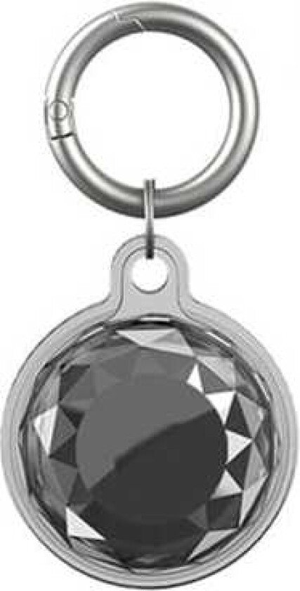 Bilde av AirTag-holder med nøkkelring - Klar med mørk farge